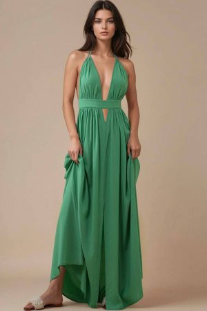Talya Halter Backless Maxi Dress