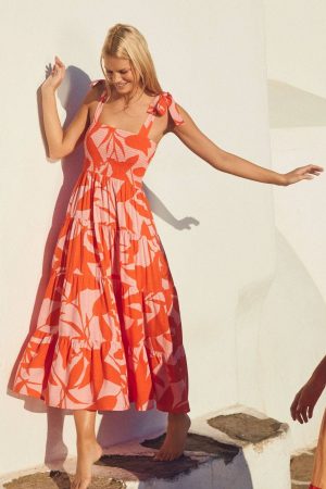 Olivia Sleeveless Tie Shoulder Daily Maxi Dress
