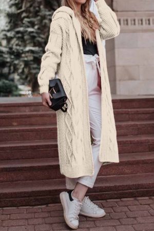 Mallorie Cable Knit Sweater Coat Cardigan