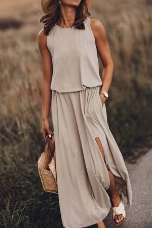 Bonnie Casual Split-Side Sleeveless Midi
