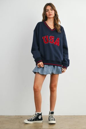 Joyce Crew Neck Graphic Long Sleeve Top
