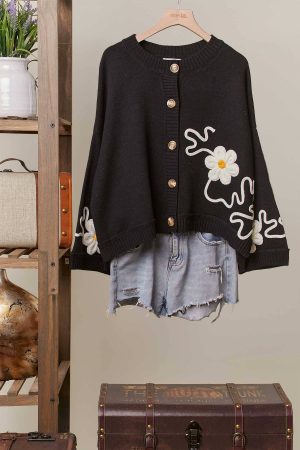 Lola Embroidered Button-Down Cardigan