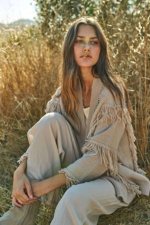 Violet Fringe Cardigan