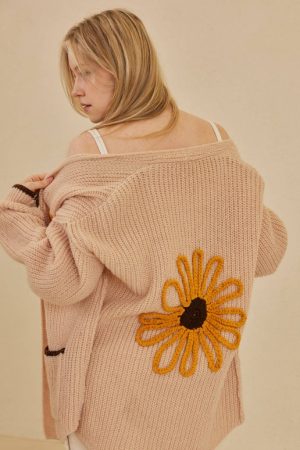 Paige Sunflower Embroidered Cardigan
