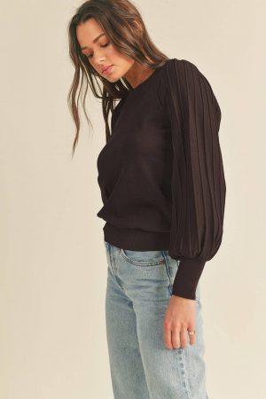 CLOE LONG PUFF SLEEVE SWEATER