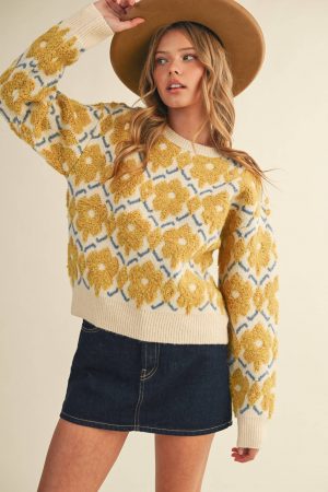 Eleanor FUZZY FLORAL SWEATER