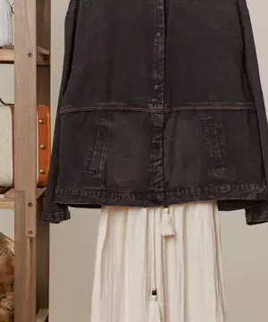 Layla Mandarin Collar Denim Jacket