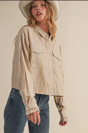 samantha bling crop oxford