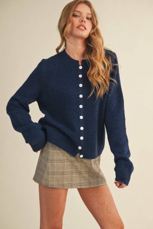 Bethany-Anne Navy button down sweater
