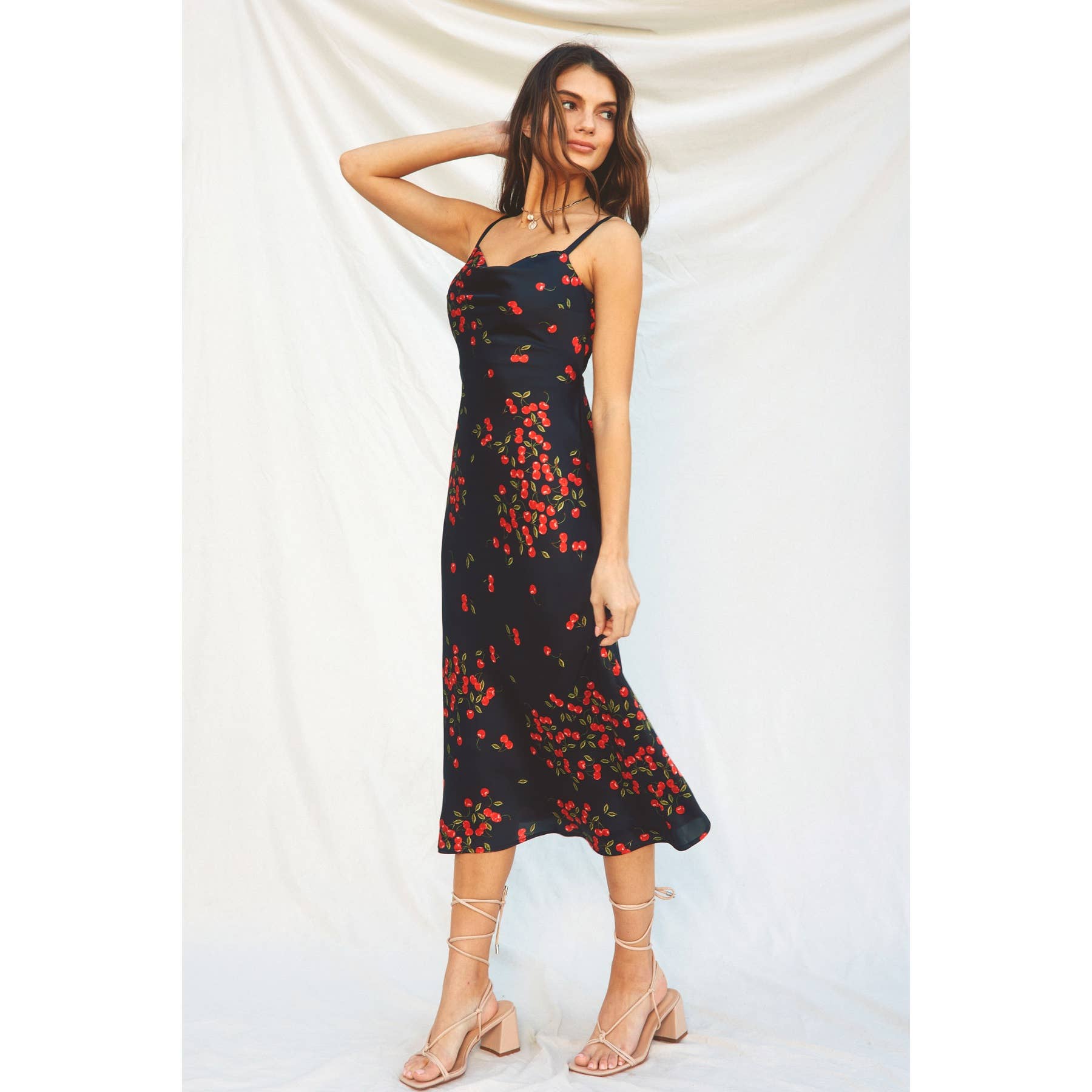 Sheri Cowl Neck X Back Midi Dress