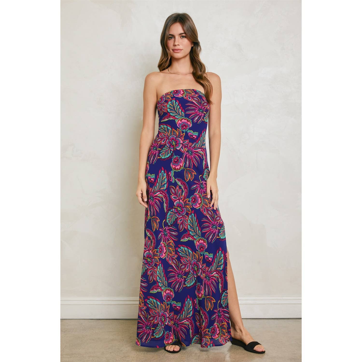 Belinda Strapless Tie Back Maxi Dress