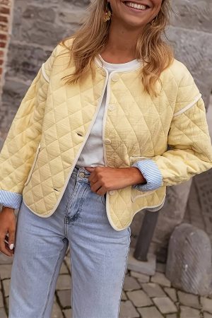 Quinlynn Solid Drop Shoulder Lightweight Quilt Jacket