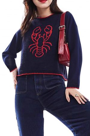 Charlie Lobster Jacquard knit sweater pullover