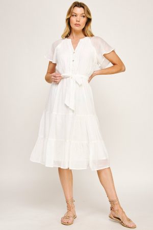 Scottie Papaya Glow Gauze Midi Dress