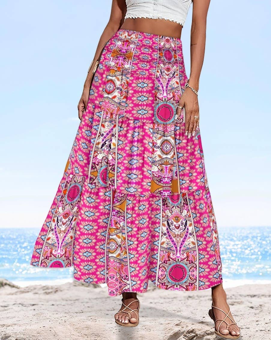 Zara Swing Style Bohemia Ethnic Floral maxi skirt