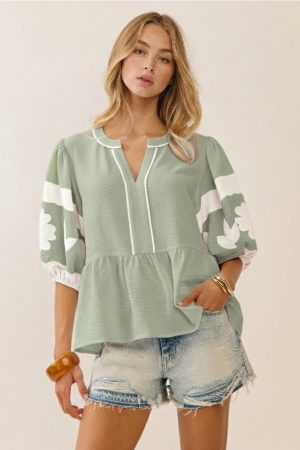 Margot Solid Airflow Peplum Blouse