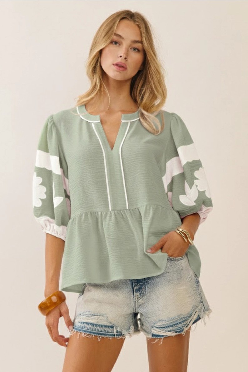 Margot Solid Airflow Peplum Blouse