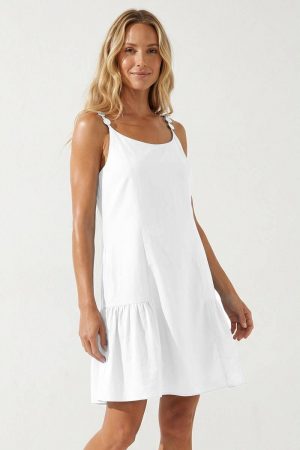 Pamela Button Detail Ruffle Mini Dress