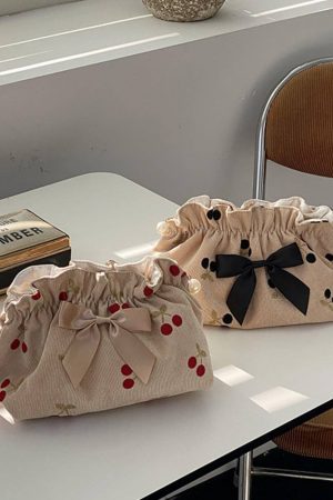 Sherry Cherry Bow Cosmetic Bag