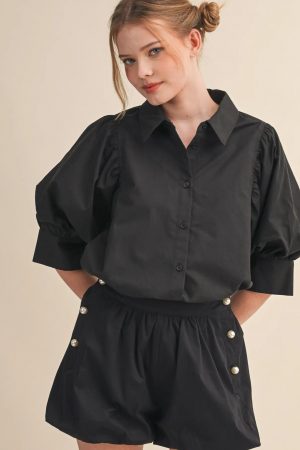 Millie Marie Bubble Hem Button Down