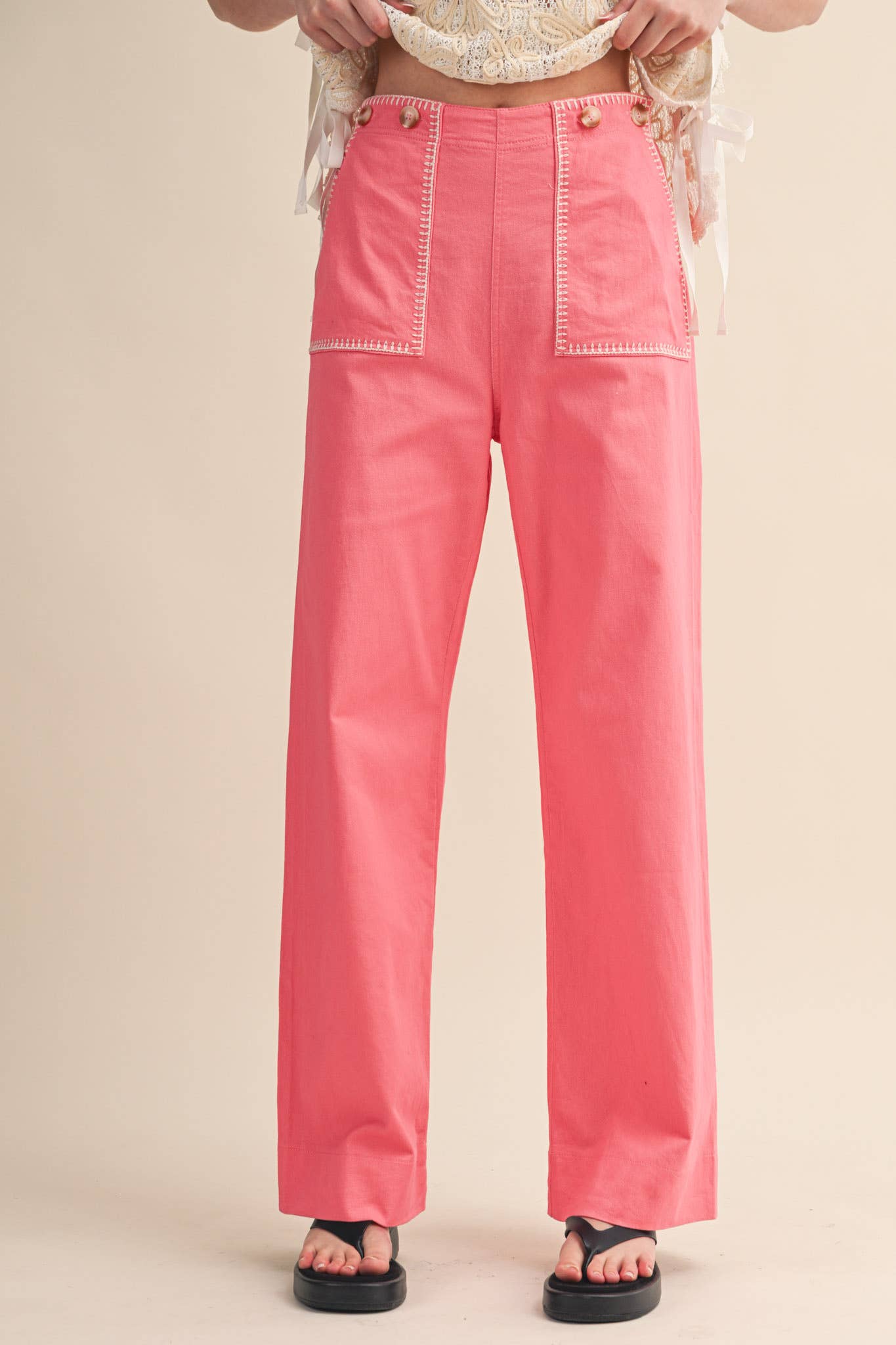 Hannah Marie High Waist Wide Leg Pants