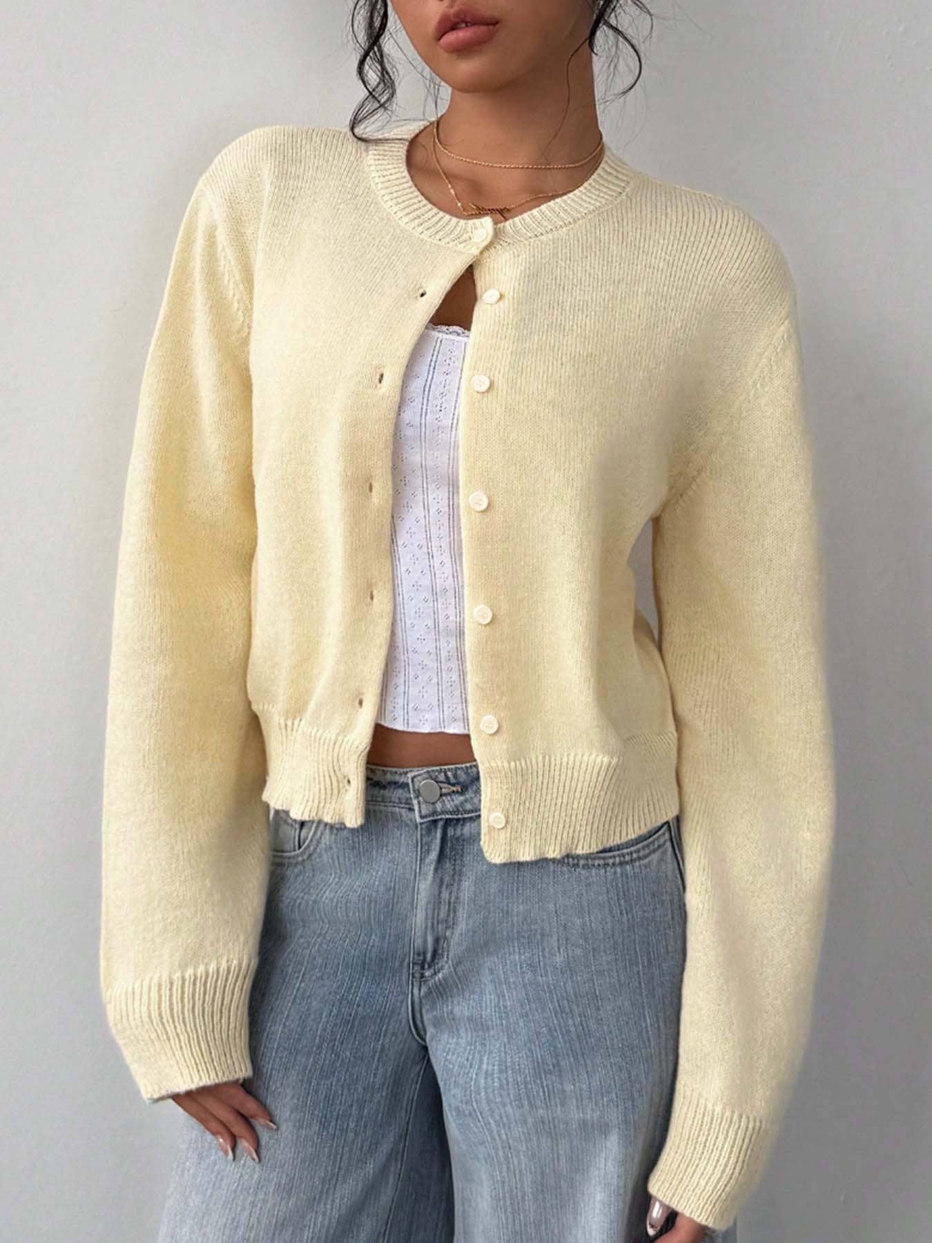 Essential Soft Button Down Cardigan Top