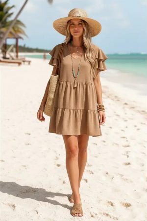 Aggie Anne ruffle sleeve babydoll dress