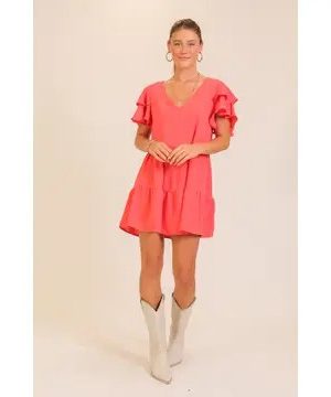 Aggie May ruffle sleeve babydoll dress