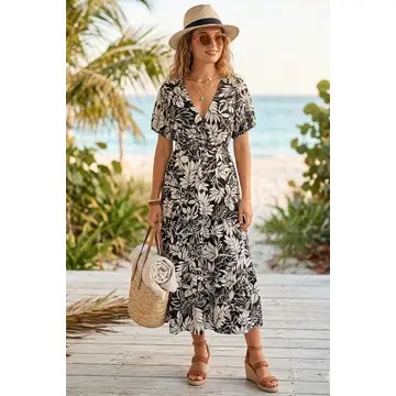 Haven Floral Puff Sleeve Midi Dress