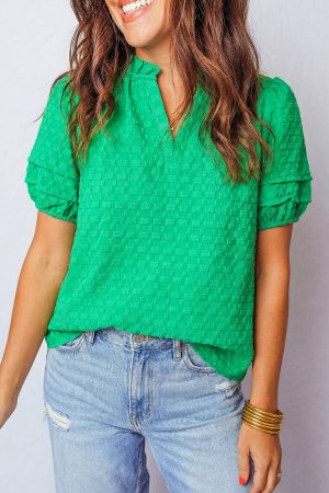 Tally Puff Short Sleeve V Neck Top - PREORDER - ESTIMATED SHIP DATE JUNE 15