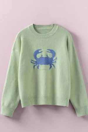 Bobbie Crab Graphic Relaxed Knit Sweater