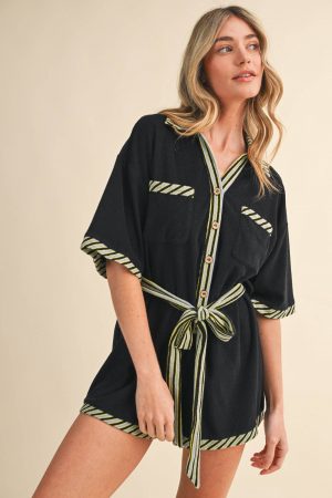 TERRY'S TERRYCLOTH BUTTON DOWN ROMPER