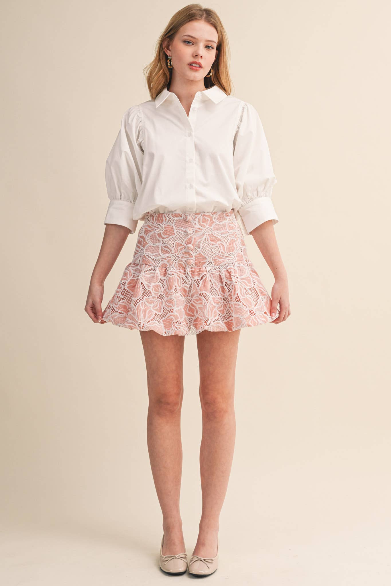 Millie Bubble Hem Button Down Copy Copy