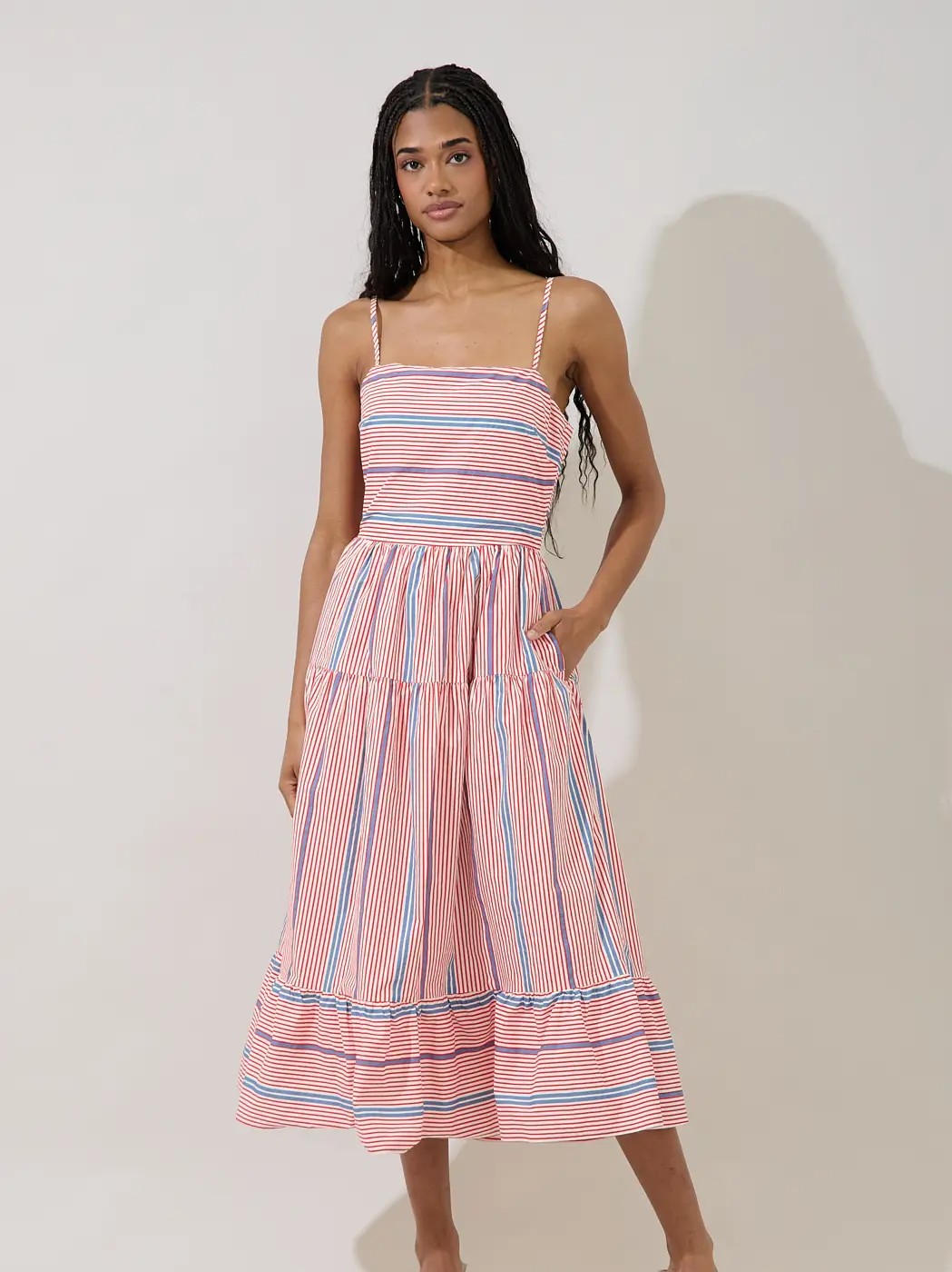 Brynley Cami Stripe Midi Dress