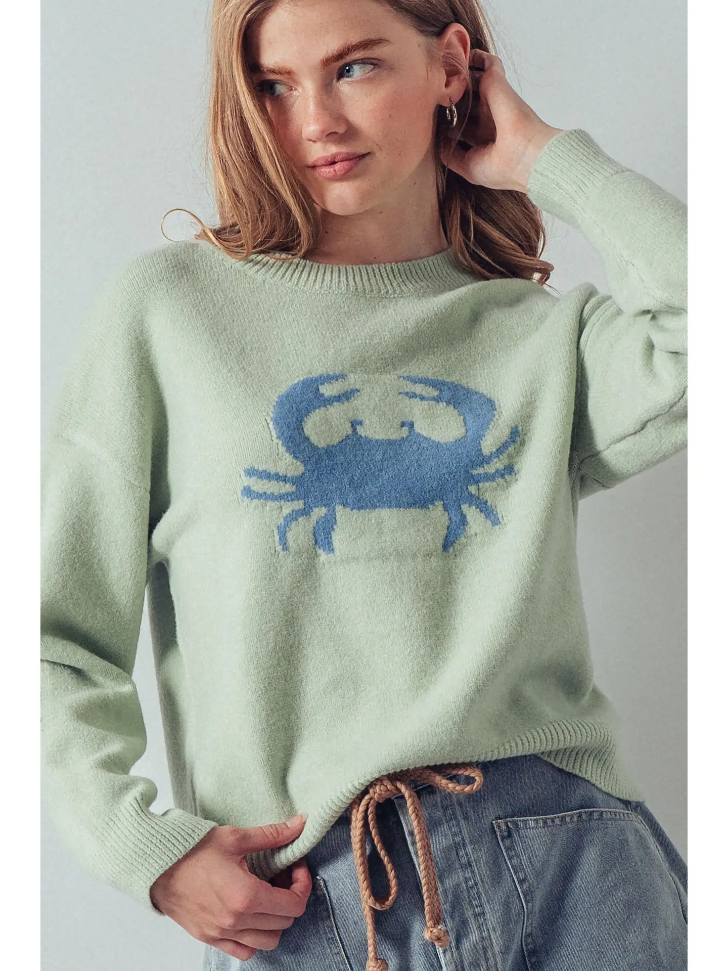 Bobbie Crab Graphic Relaxed Knit Sweater