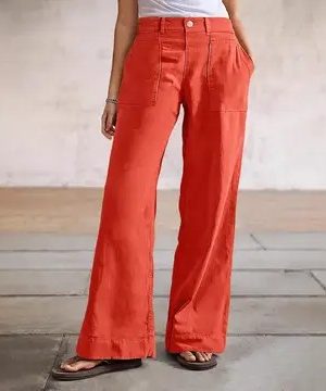 Tammi Orange Wide-Leg Jeans