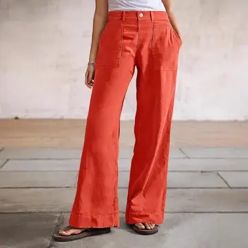 Tammi Orange Wide-Leg Jeans