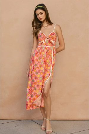 Lemmy Sugar Crush Sleeveless Contrast Binding Maxi Dress