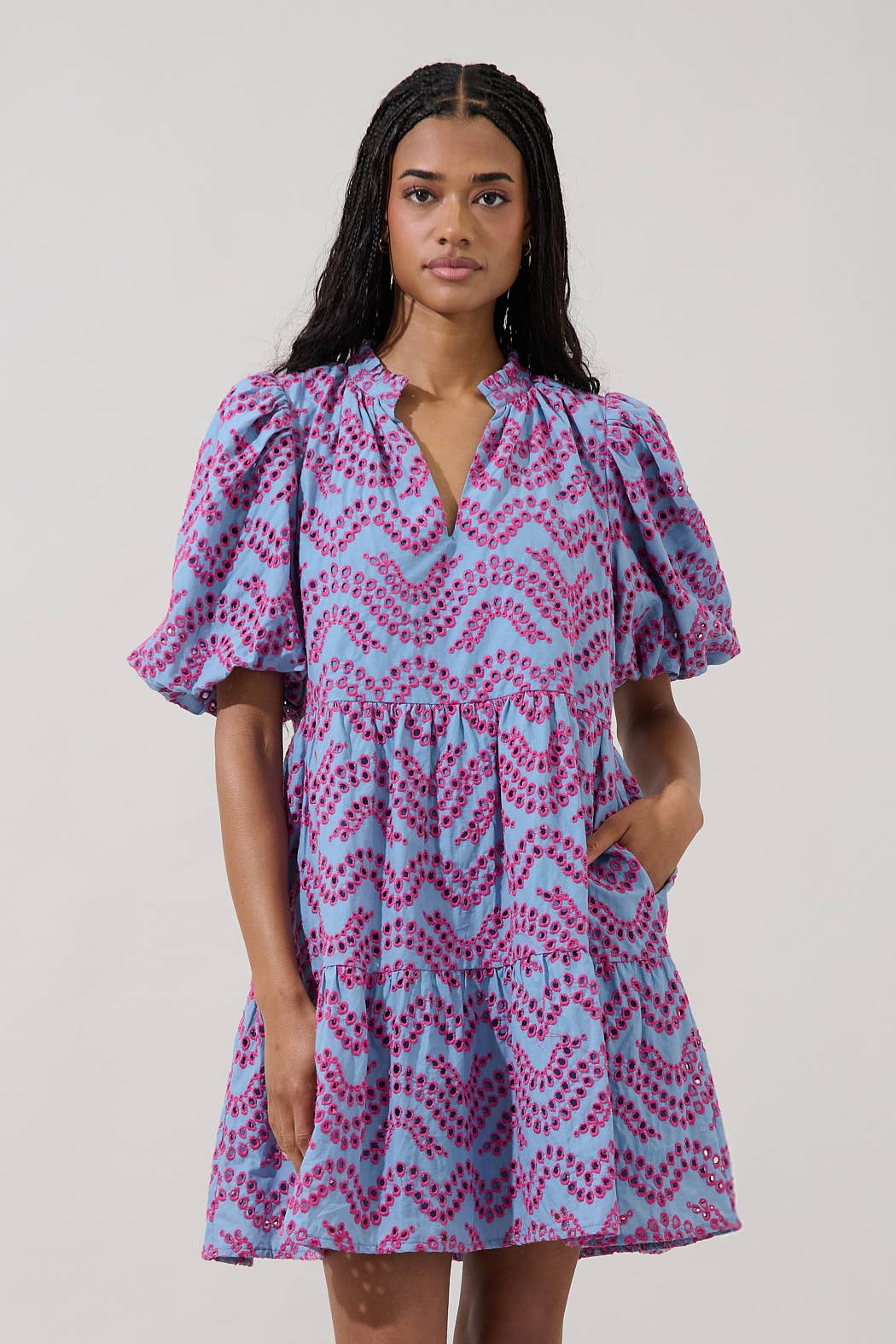 Jacey Baby Doll Mini Dress Elvera Eyelet