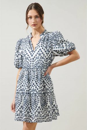 Jacey Anne Babydoll Eyelet Mini Dress
