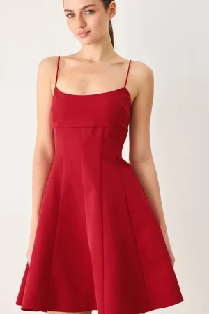 Guchie A Solid Woven Cami Dress