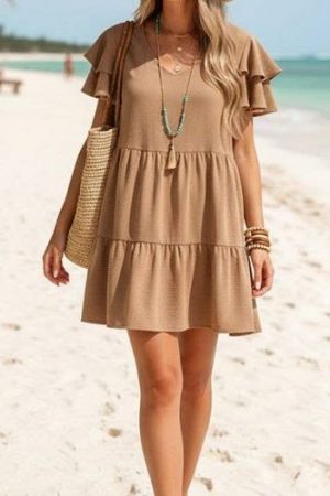 Aggie Anne ruffle sleeve babydoll dress
