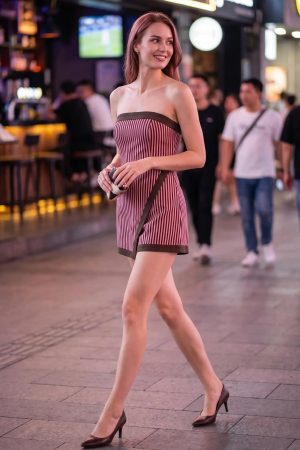 Tabbi Anne Denim Stripe Tube Romper with Wrap Skirt