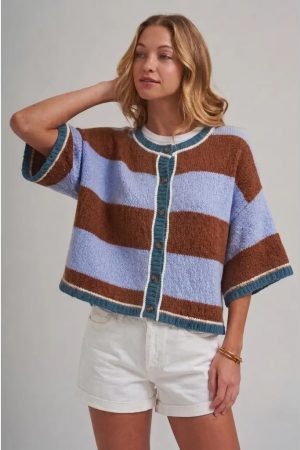 Magdeline Wide Stripe Loose Fit Sweater