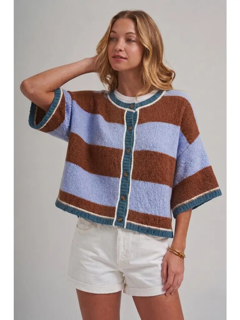 Magdeline Wide Stripe Loose Fit Sweater
