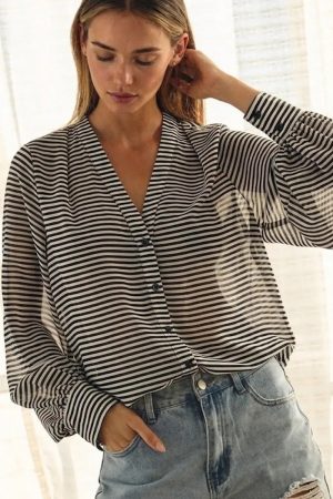 Tanya Lightweight Striped Blouse