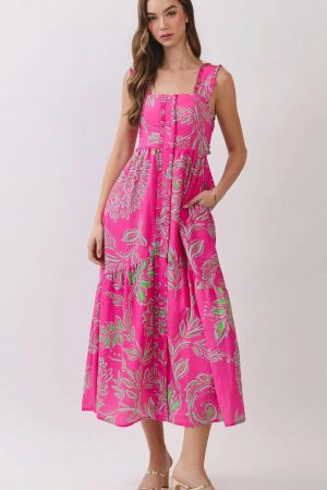 Viviana Pink Floral Strapless Mini Dress