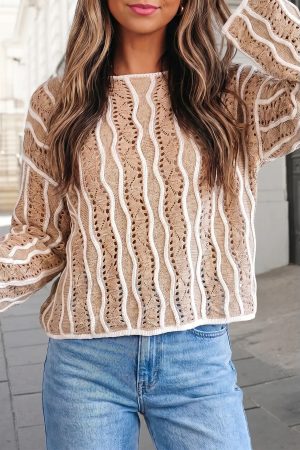 Camrie Long Sleeve Round Neck Knit Sweater
