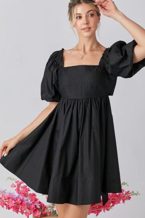 Onnica Ruffle Square A-Line Cotton Midi Dress