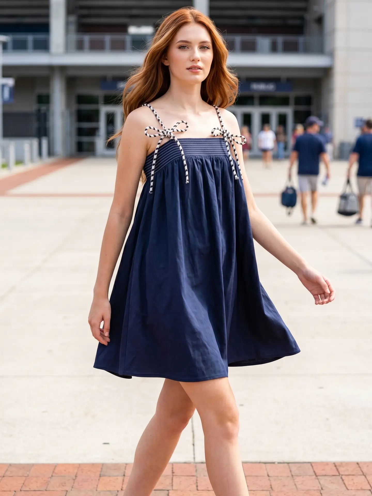 Nanna Tube Mini Dress with Mixed Color Cord Strap